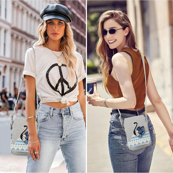 Handcrafted Canvas Floral Crossbody Bag - Functional and Fashionable Accessory - Picture 2 of 6